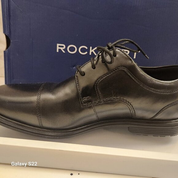 Rockport Men's "Taylor Cap Toe" Black Oxfords. NIB. Size 10 XW - Picture 5 of 14